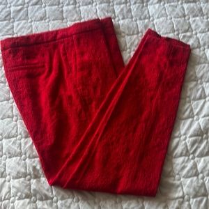 Red women’s pants.